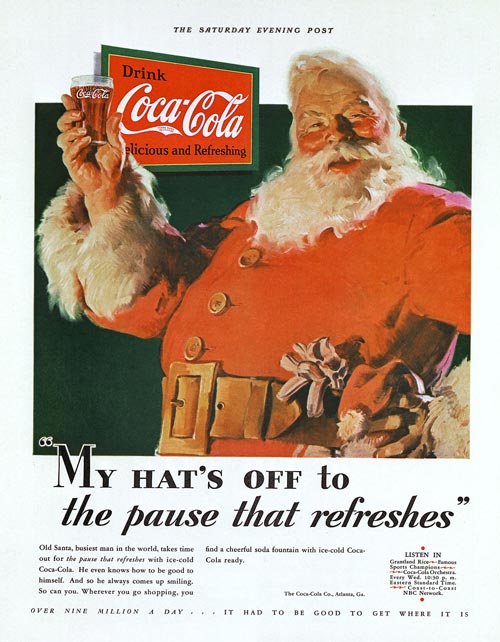pubblicità famose, Babbo Natale Coca Cola 1931