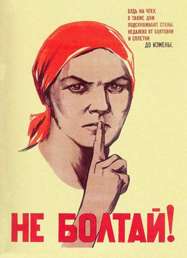 Manifesti propaganda sovietica "non parlare"