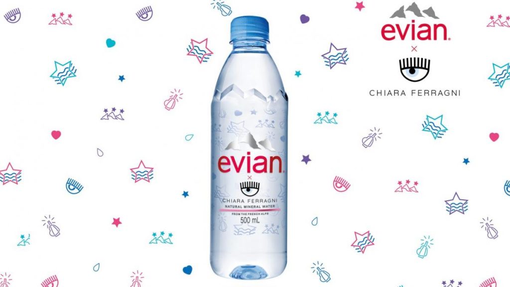 L’acqua Ferragni della Evian a 8 euro a bottiglia